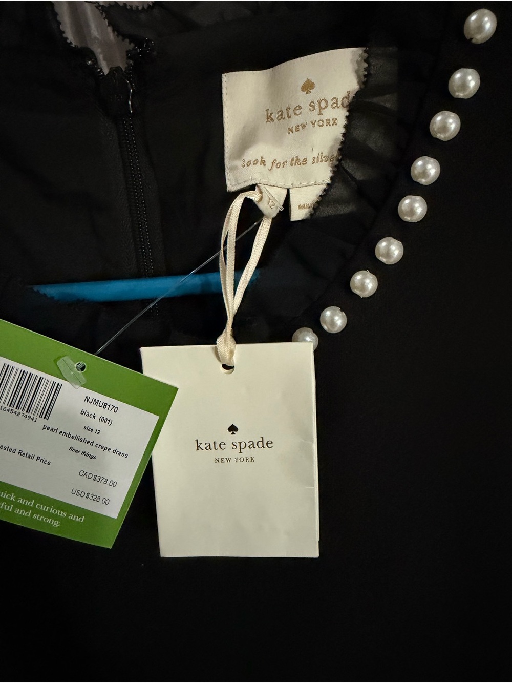 kate spade Black Dress with Pearl Trim - Picture 3 of 4